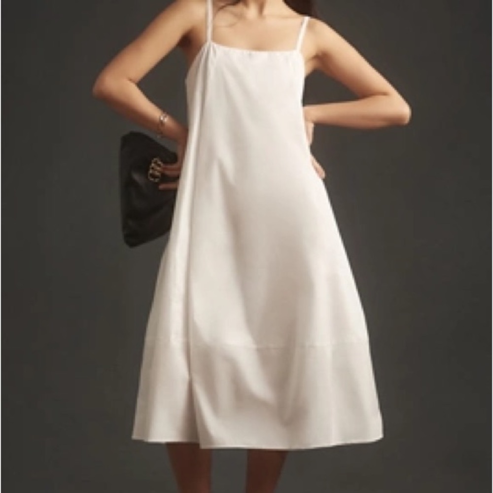 NWT Self Contrast for Anthropologie Bare Sleeveless Barrel Midi Dress, M